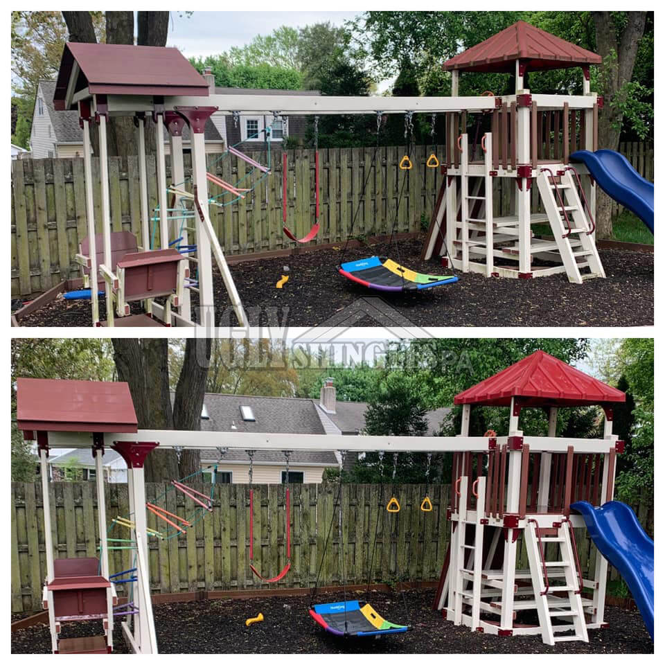 Clean outdoor playsets